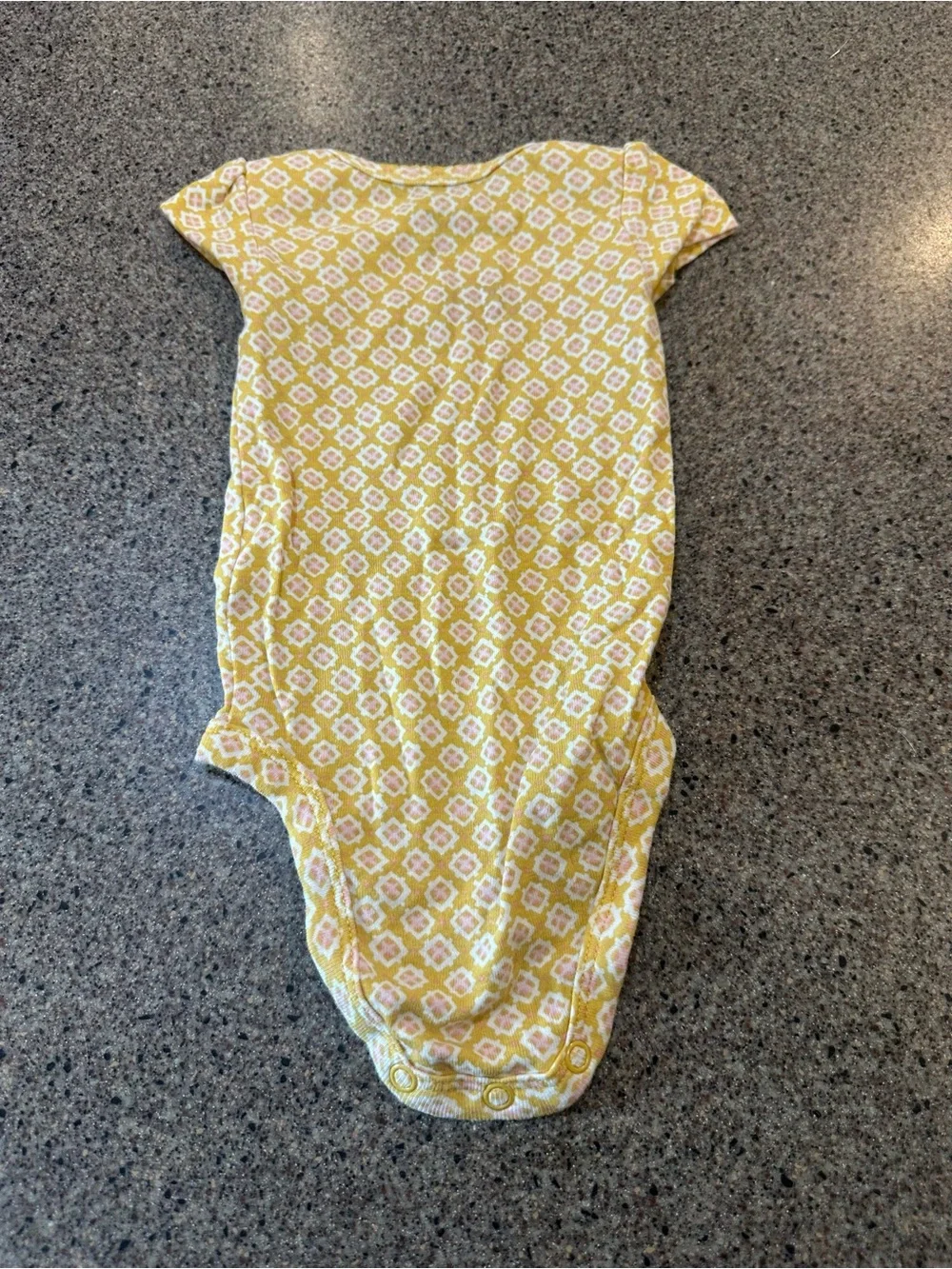 Carter's Yellow and Pink Patterned Infant Onesie